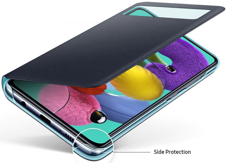 Origineel Samsung Galaxy A51 Hoesje S-View Wallet Cover Wit/Roze afbeelding 5