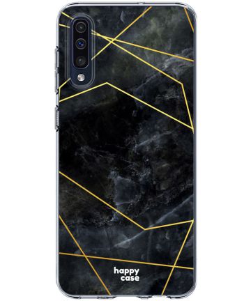 HappyCase Samsung Galaxy A50 Hoesje Flexibel TPU Zwart Marmer Print Hoesjes