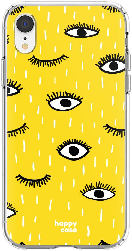 HappyCase Apple iPhone XR Hoesje Flexibel TPU Happy Eyes Print afbeelding 1