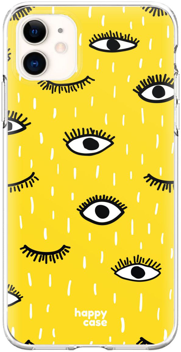 HappyCase Apple iPhone 11 Hoesje Flexibel TPU Happy Eyes Print afbeelding 1