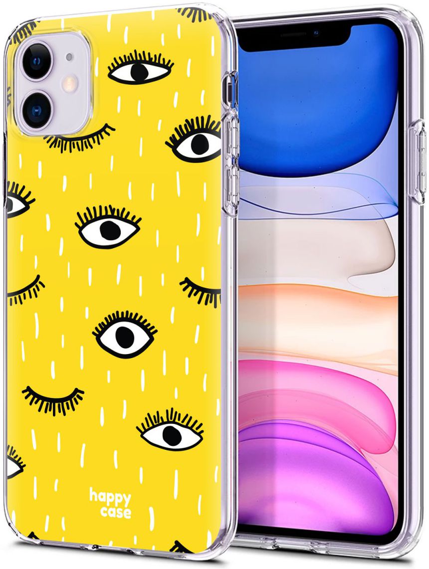 HappyCase Apple iPhone 11 Hoesje Flexibel TPU Happy Eyes Print afbeelding 4