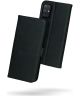 Rosso Deluxe Samsung Galaxy A71 Hoesje Echt Leer Book Case Zwart