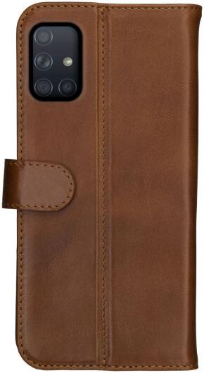 Rosso Deluxe Samsung Galaxy A51 Hoesje Echt Leer Book Case Bruin afbeelding 5