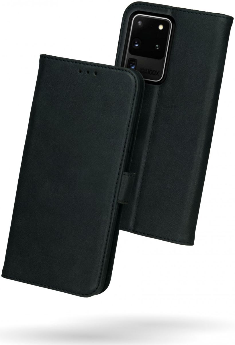 Rosso Deluxe Samsung Galaxy S20 Ultra Hoesje Echt Leer Book Case Zwart afbeelding 2
