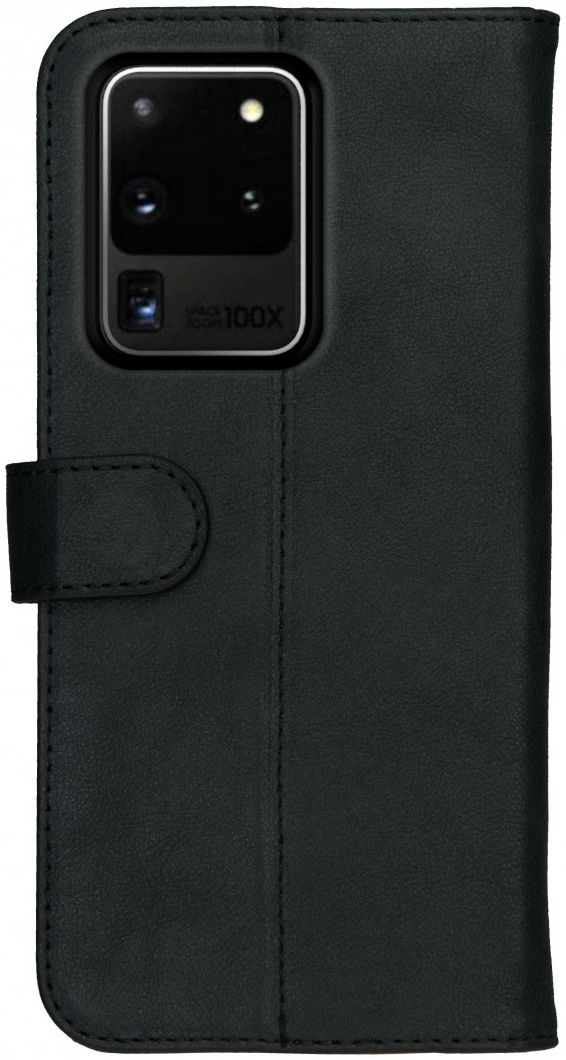 Rosso Deluxe Samsung Galaxy S20 Ultra Hoesje Echt Leer Book Case Zwart afbeelding 8