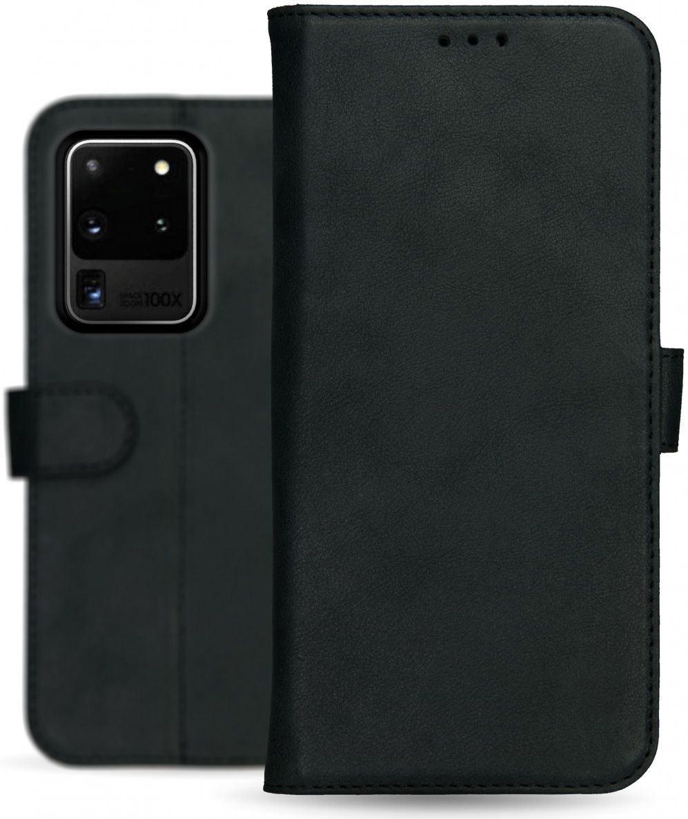 Rosso Deluxe Samsung Galaxy S20 Ultra Hoesje Echt Leer Book Case Zwart afbeelding 13