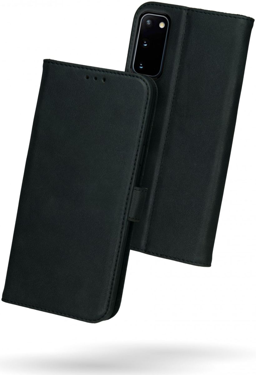 Rosso Deluxe Samsung Galaxy S20 Hoesje Echt Leer Book Case Zwart afbeelding 2
