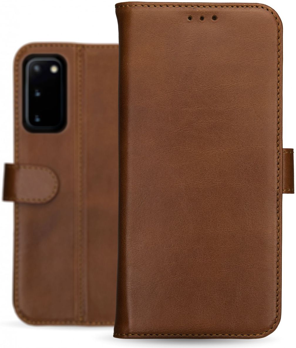 Rosso Deluxe Samsung Galaxy S20 Hoesje Echt Leer Book Case Bruin afbeelding 13