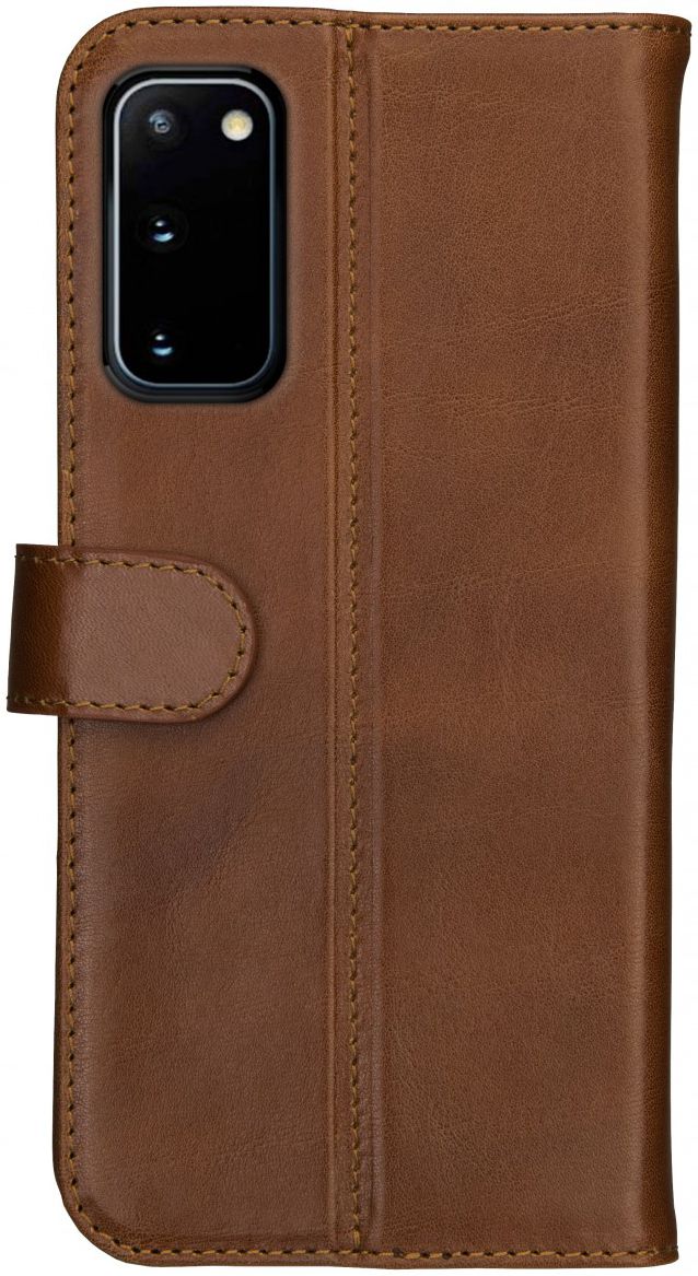 Rosso Deluxe Samsung Galaxy S20 Hoesje Echt Leer Book Case Bruin afbeelding 6