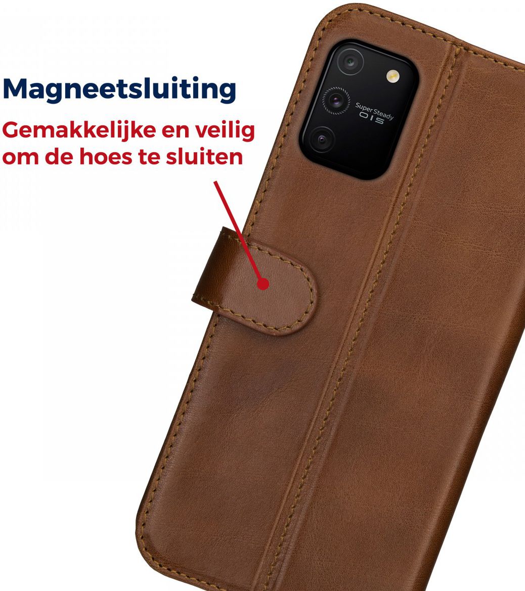 Rosso Deluxe Samsung Galaxy S10 Lite Hoesje Echt Leer Book Case Bruin afbeelding 9