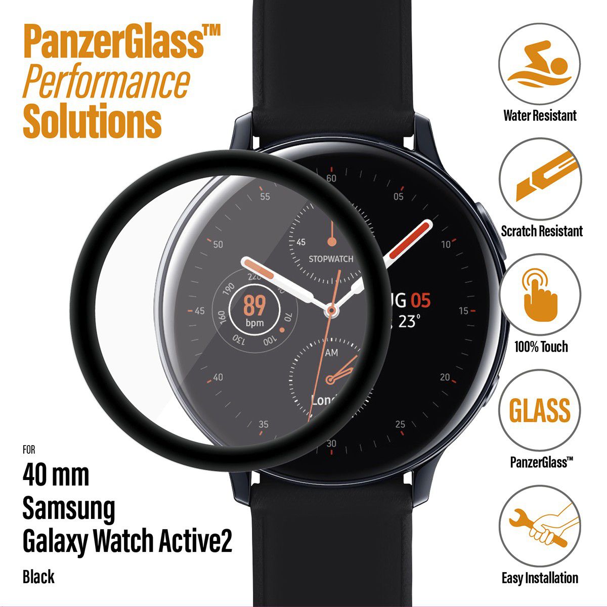 PanzerGlass Samsung Galaxy Watch Active 2 40MM Screenprotector Glass afbeelding 4