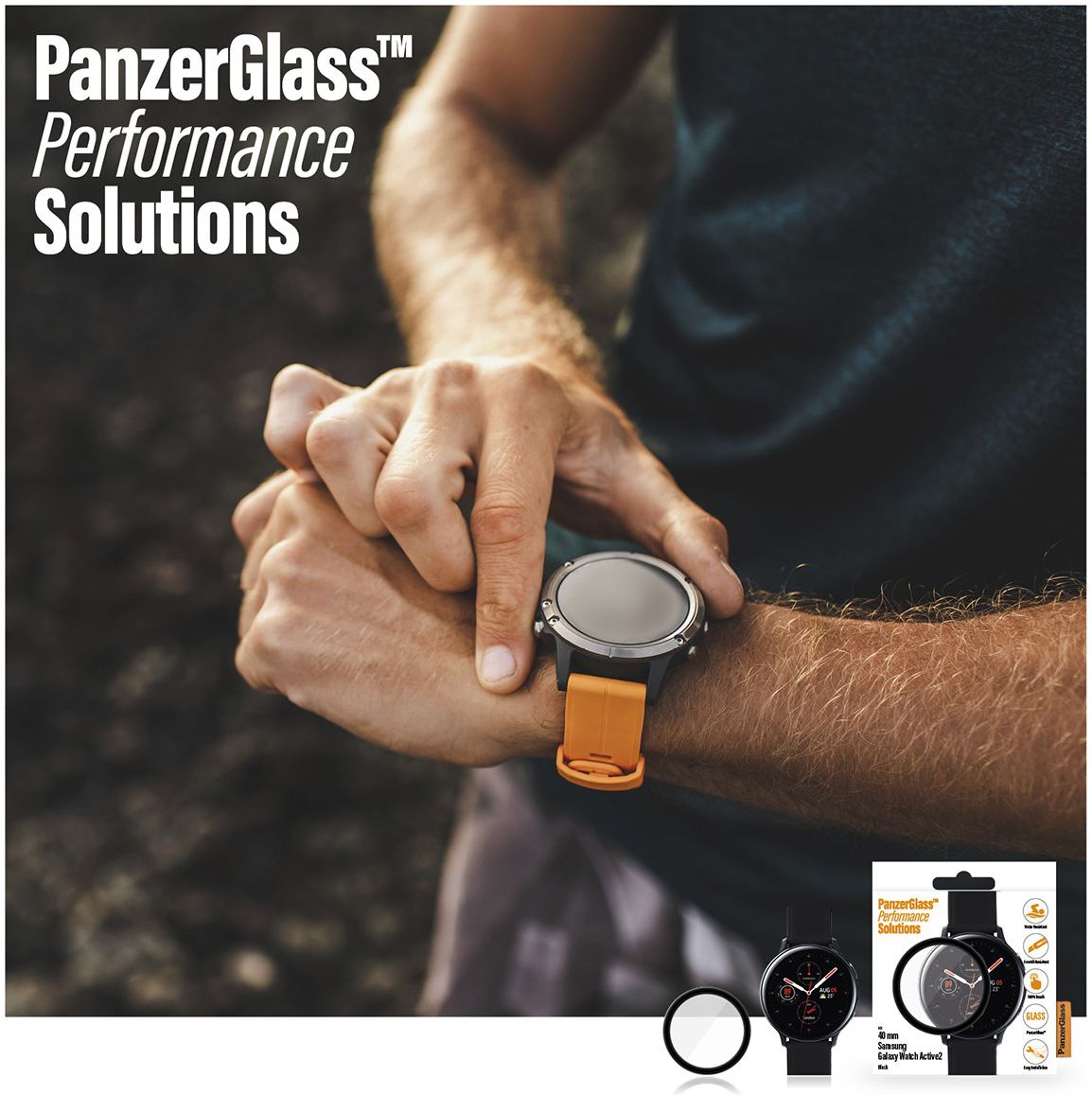 PanzerGlass Samsung Galaxy Watch Active 2 40MM Screenprotector Glass afbeelding 7