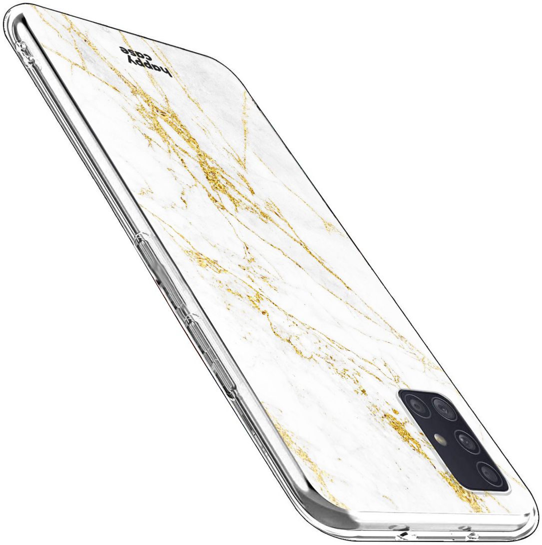 HappyCase Samsung Galaxy A51 Hoesje Flexibel TPU Wit Marmer Print afbeelding 8