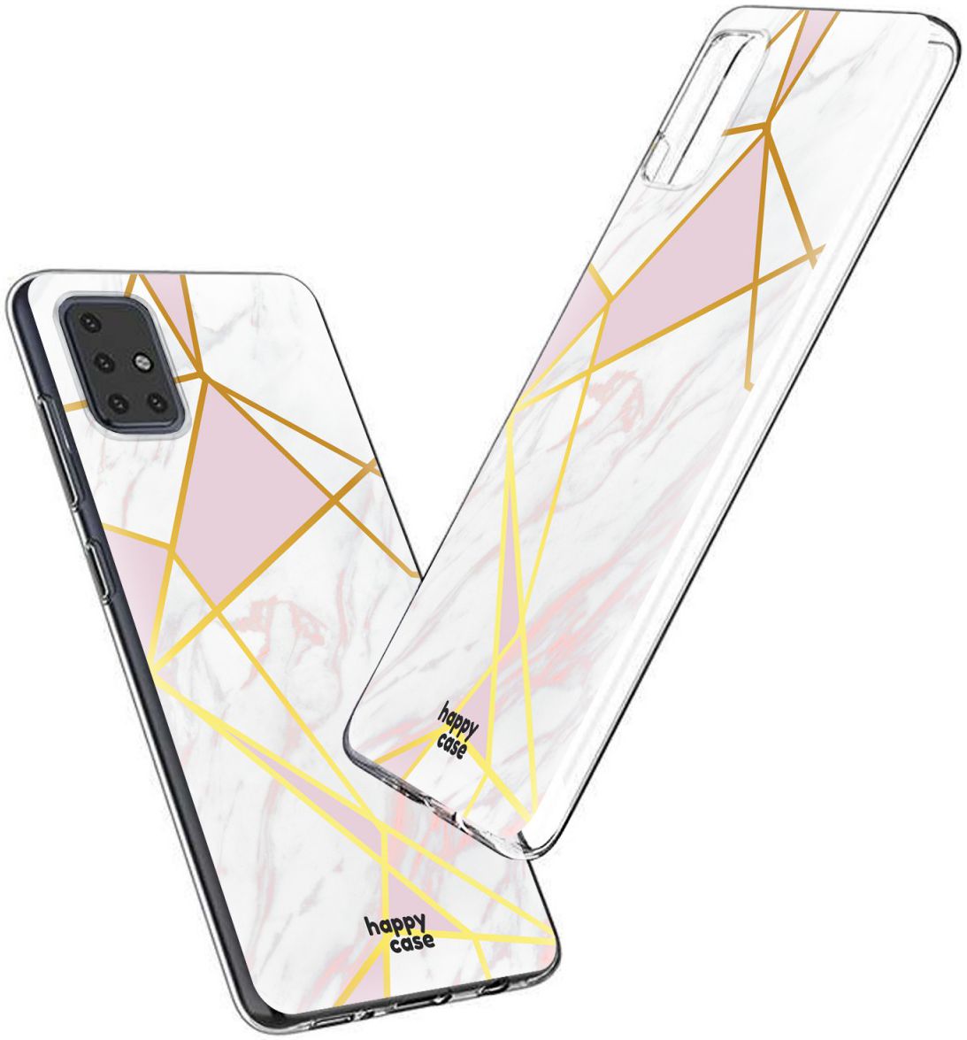 HappyCase Samsung Galaxy A51 Hoesje Flexibel TPU Roze Marmer Print afbeelding 3