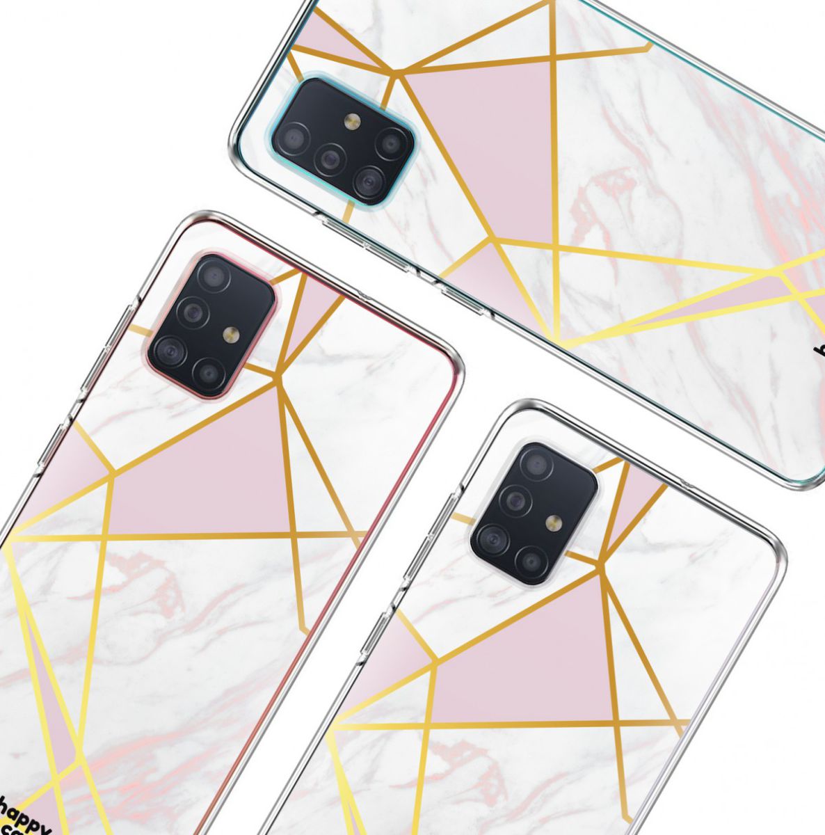 HappyCase Samsung Galaxy A51 Hoesje Flexibel TPU Roze Marmer Print afbeelding 8