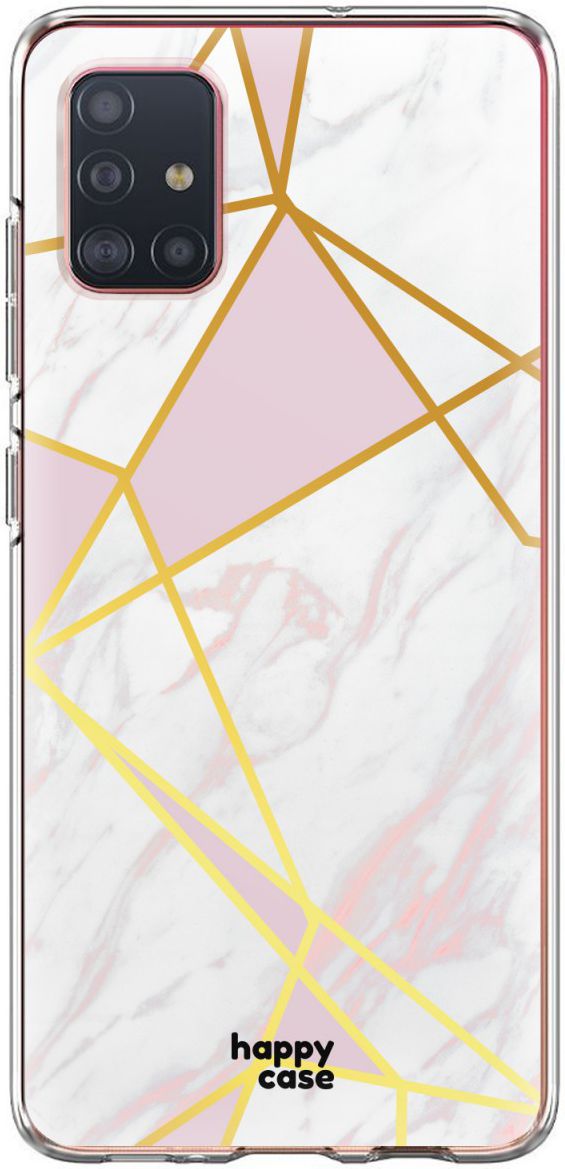HappyCase Samsung Galaxy A51 Hoesje Flexibel TPU Roze Marmer Print afbeelding 7