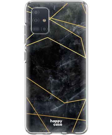 HappyCase Samsung Galaxy A51 Hoesje Flexibel TPU Zwart Marmer Print Hoesjes