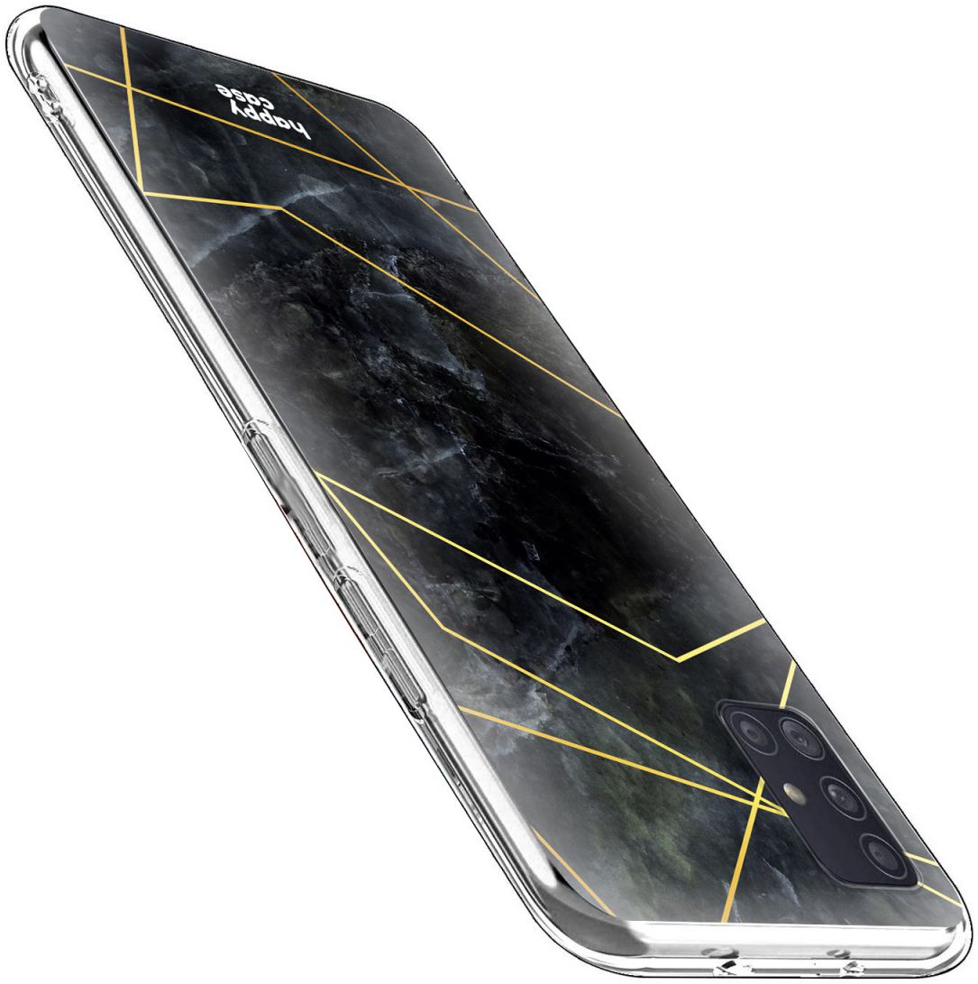 HappyCase Samsung Galaxy A51 Hoesje Flexibel TPU Zwart Marmer Print afbeelding 6
