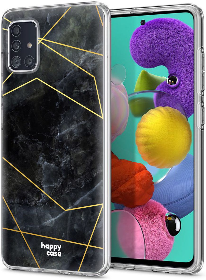 HappyCase Samsung Galaxy A51 Hoesje Flexibel TPU Zwart Marmer Print afbeelding 2