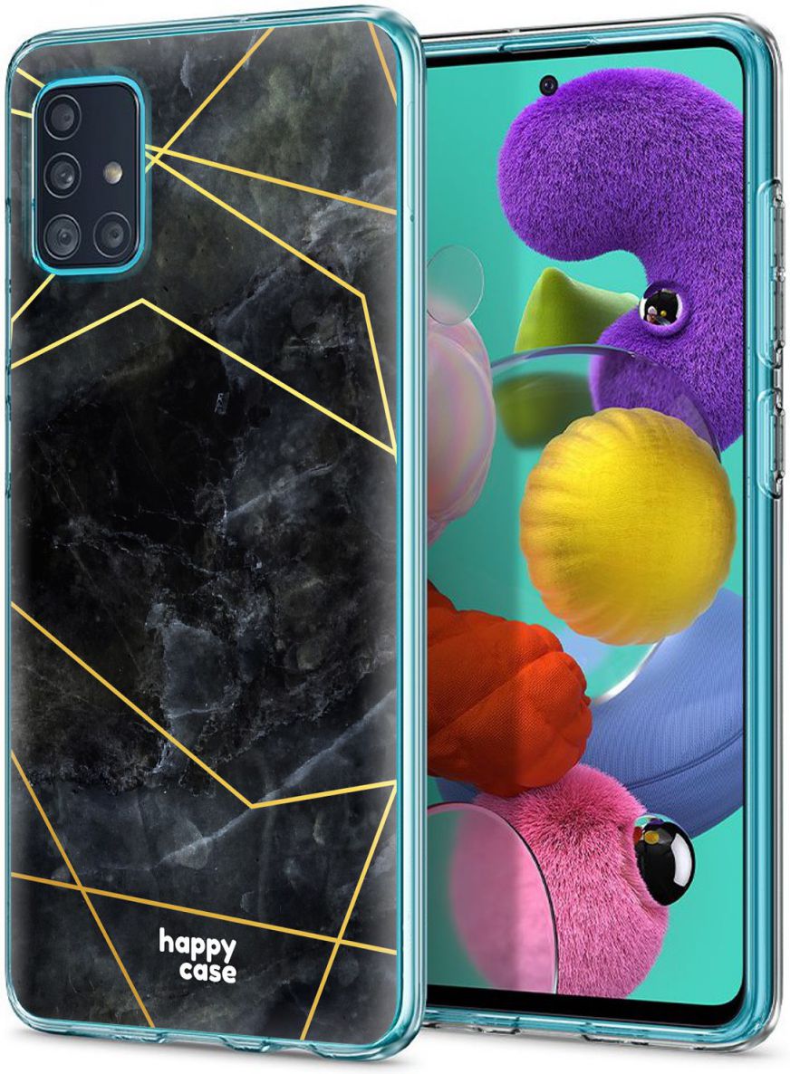 HappyCase Samsung Galaxy A51 Hoesje Flexibel TPU Zwart Marmer Print afbeelding 8