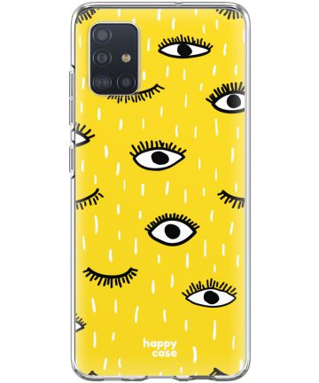HappyCase Samsung Galaxy A51 Hoesje Flexibel TPU Happy Eyes Print Hoesjes