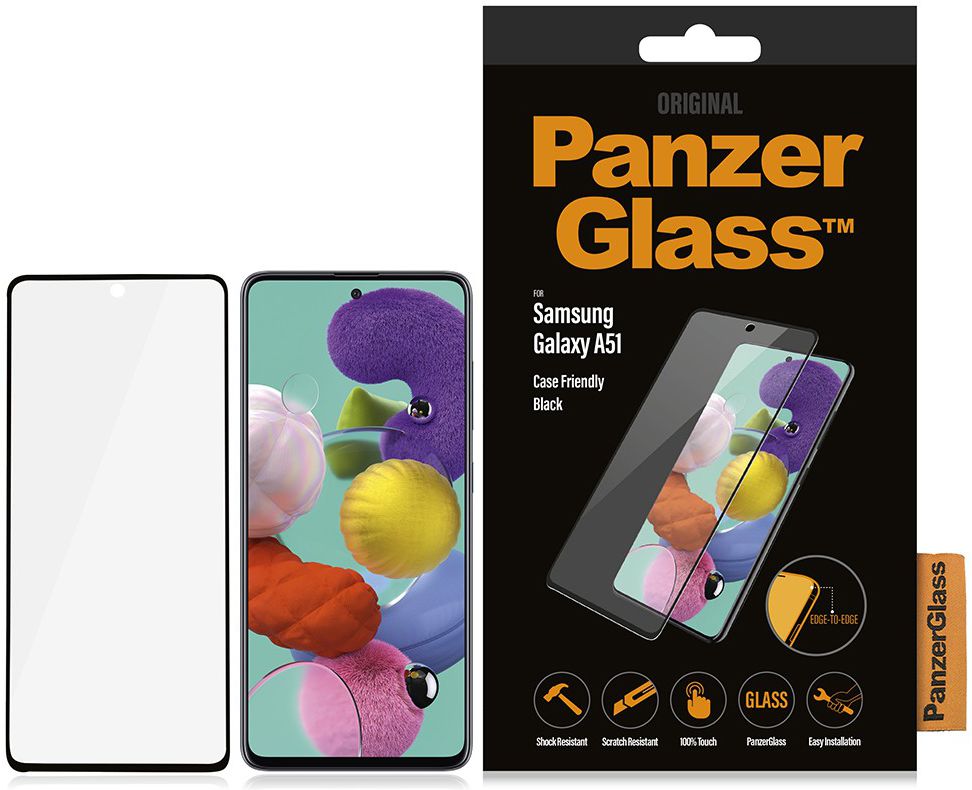 PanzerGlass Samsung Galaxy A51 Screenprotector Case Friendly Zwart afbeelding 5