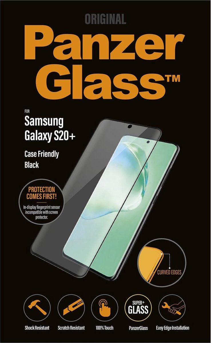 PanzerGlass Samsung S20 Plus Screenprotector Case Friendly Zwart afbeelding 1