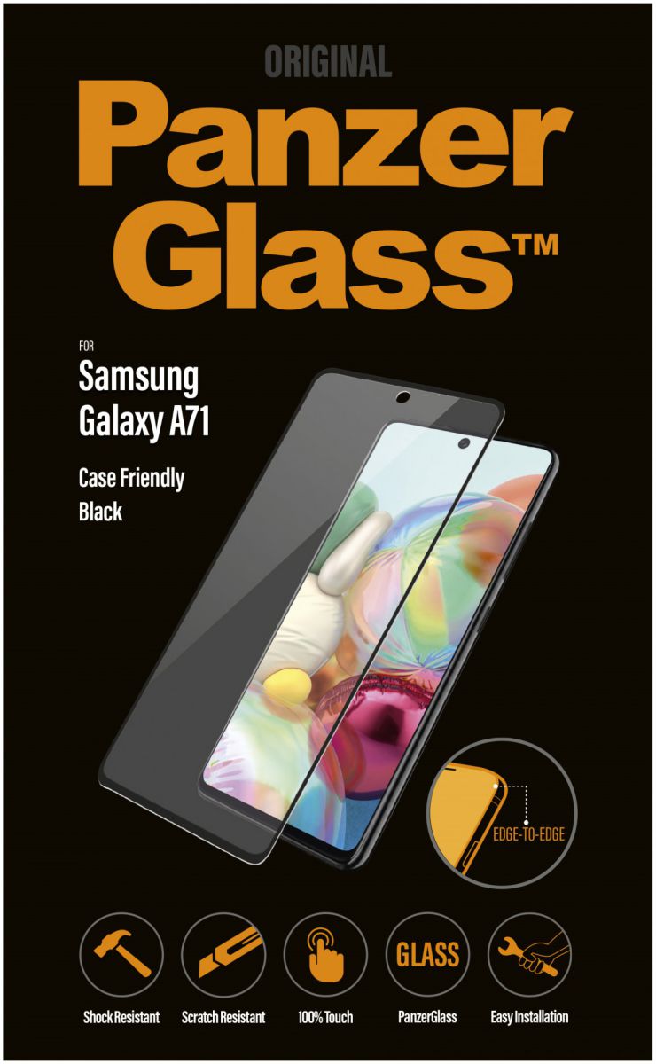 PanzerGlass Samsung Galaxy A71 Screenprotector Case Friendly Zwart afbeelding 1