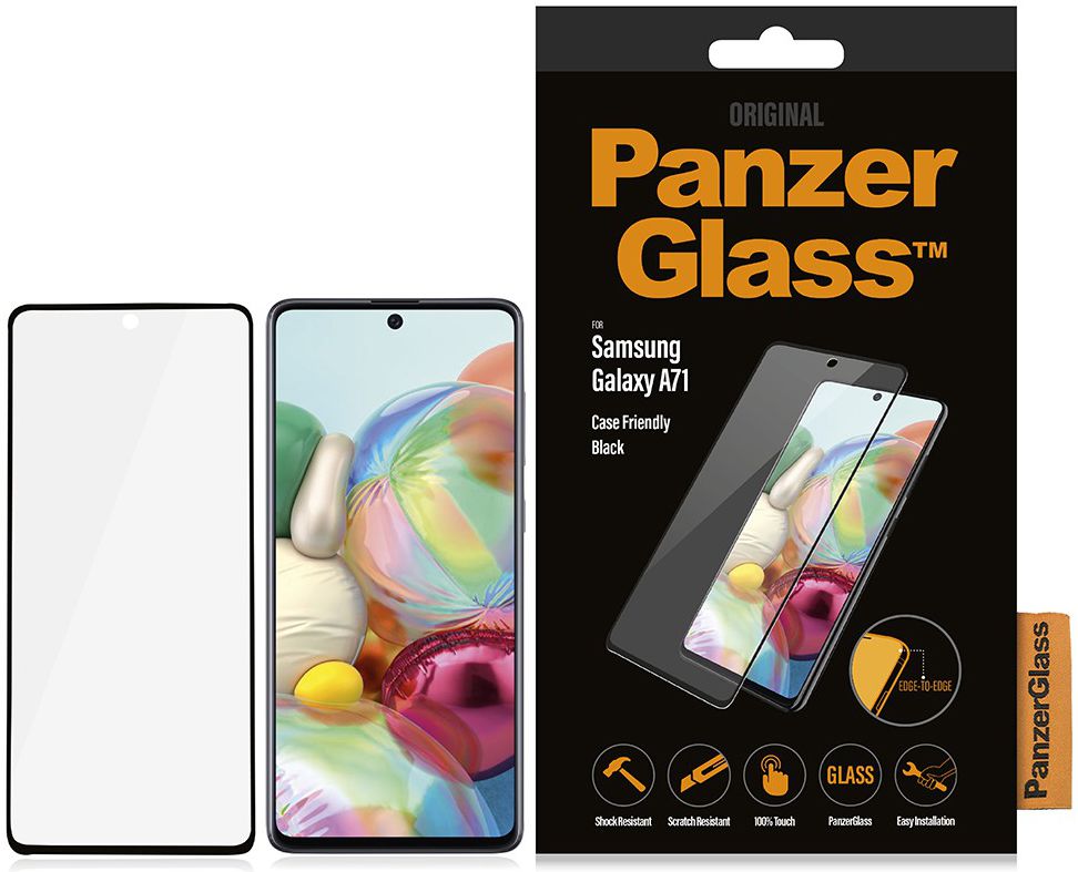 PanzerGlass Samsung Galaxy A71 Screenprotector Case Friendly Zwart afbeelding 4