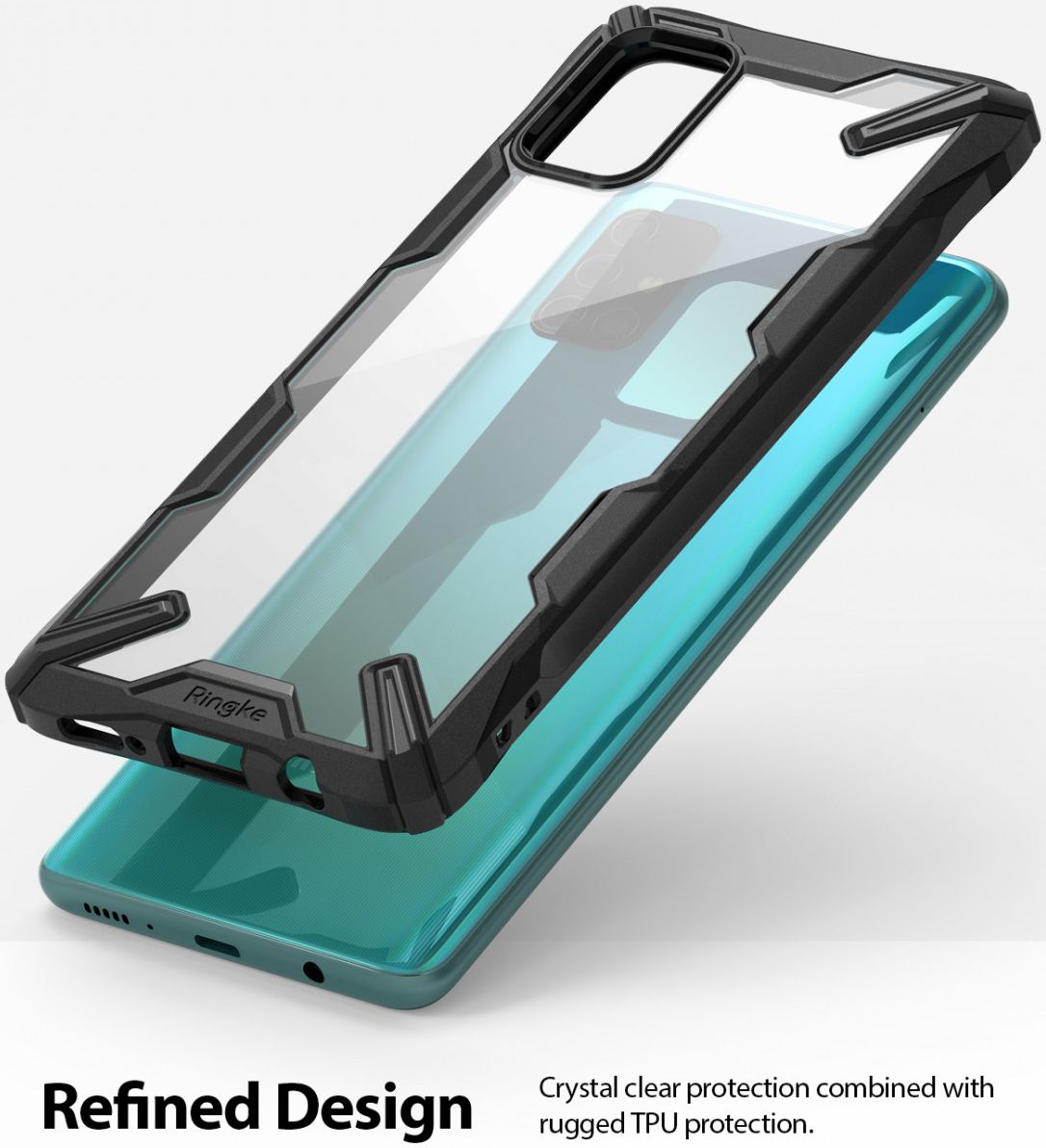Ringke Fusion X Samsung Galaxy A51 Hoesje Transparant/Zwart afbeelding 3