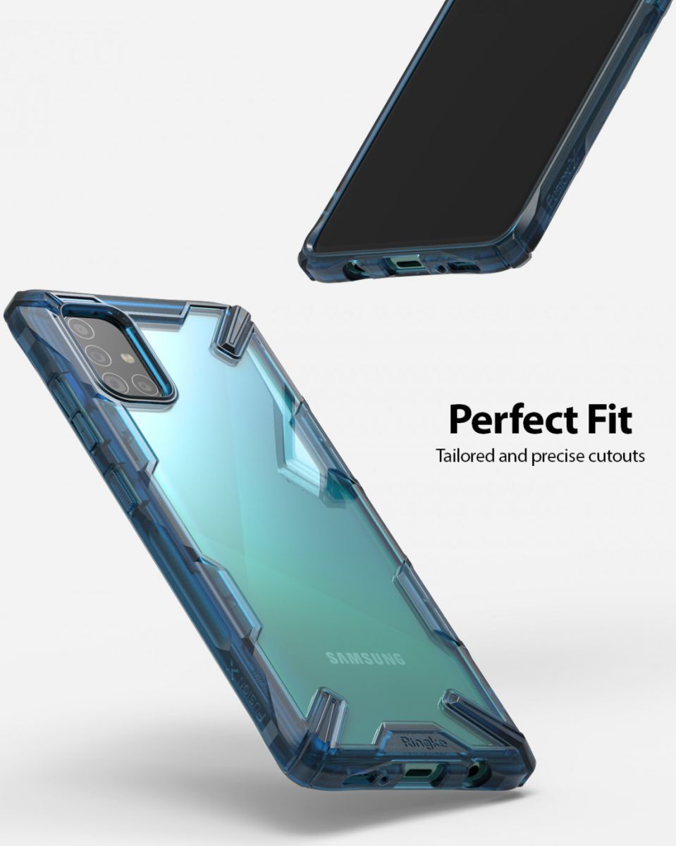 Ringke Fusion X Samsung Galaxy A51 Hoesje Transparant/Blauw afbeelding 3