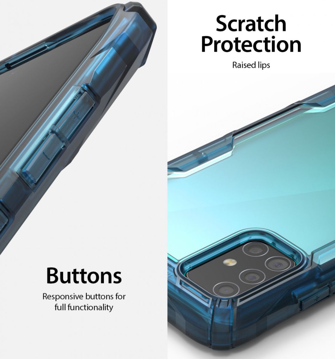 Ringke Fusion X Samsung Galaxy A51 Hoesje Transparant/Blauw afbeelding 5