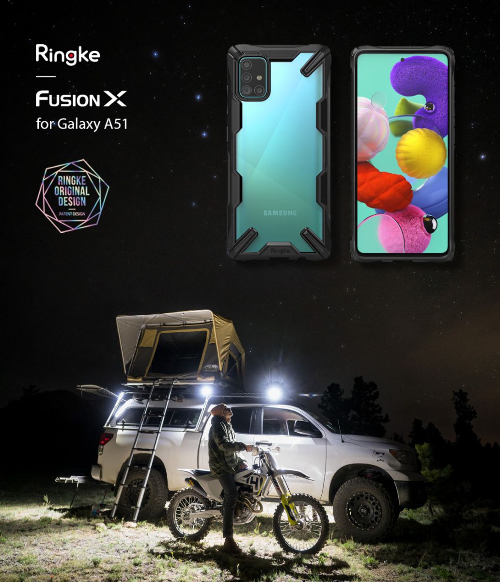 Ringke Fusion X Samsung Galaxy A51 Hoesje Transparant/Blauw afbeelding 7