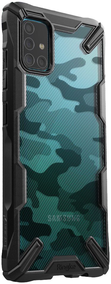 Ringke Fusion X Samsung Galaxy A51 Hoesje Camo Design Zwart afbeelding 2