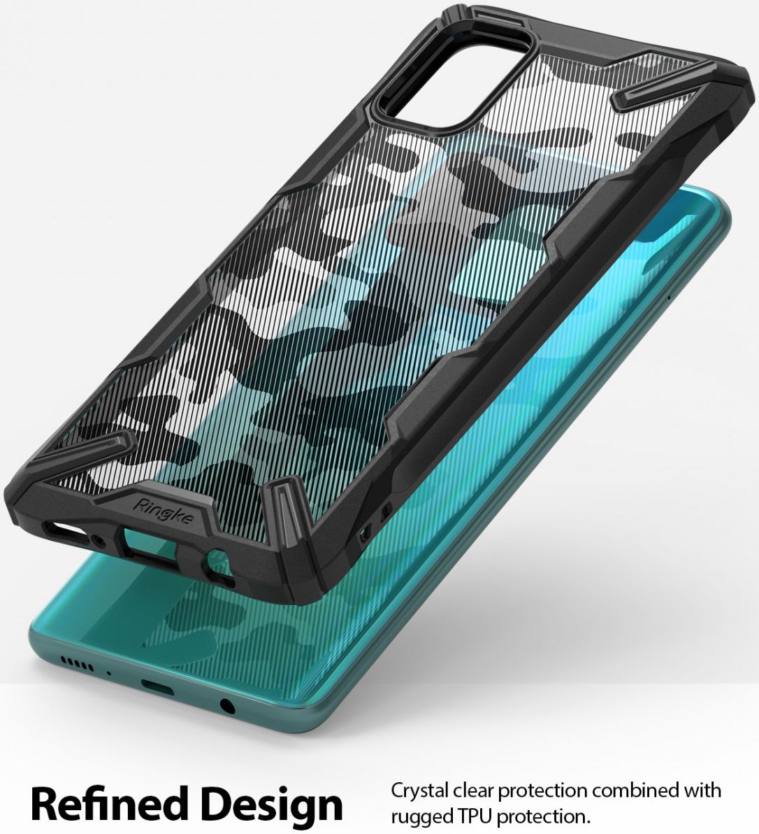 Ringke Fusion X Samsung Galaxy A51 Hoesje Camo Design Zwart afbeelding 3
