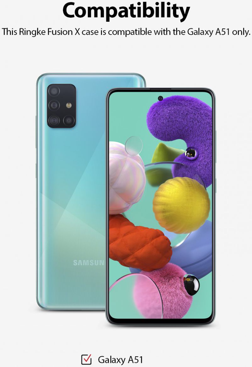 Ringke Fusion X Samsung Galaxy A51 Hoesje Camo Design Zwart afbeelding 5
