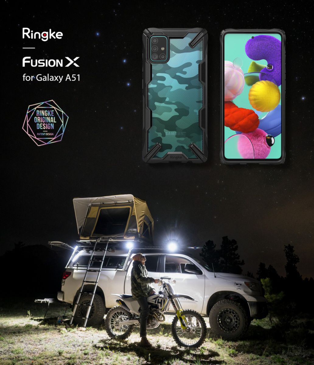 Ringke Fusion X Samsung Galaxy A51 Hoesje Camo Design Zwart afbeelding 9