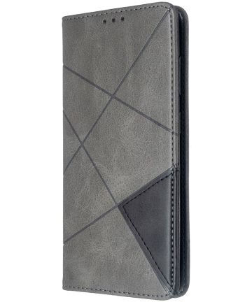 Samsung Galaxy S20 Hoesje Geometrie Wallet Book Case Voor Pasjes Grijs Hoesjes