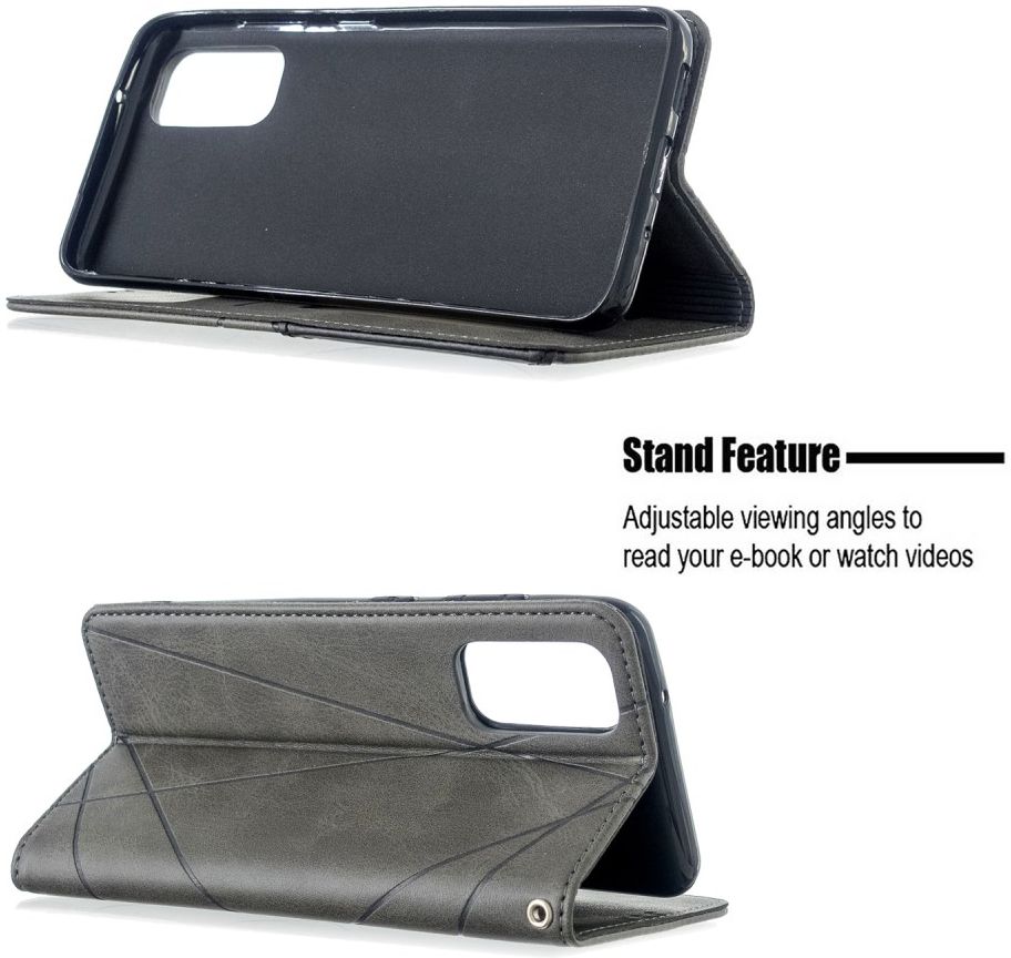 Samsung Galaxy S20 Hoesje Geometrie Wallet Book Case Voor Pasjes Grijs afbeelding 6