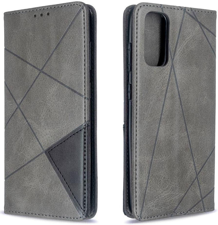 Samsung Galaxy S20 Hoesje Geometrie Wallet Book Case Voor Pasjes Grijs afbeelding 3