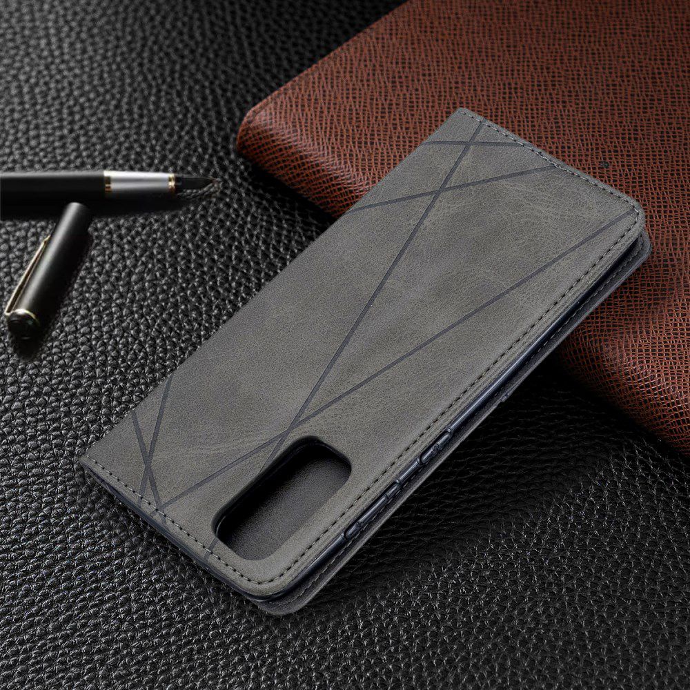 Samsung Galaxy S20 Hoesje Geometrie Wallet Book Case Voor Pasjes Grijs afbeelding 9