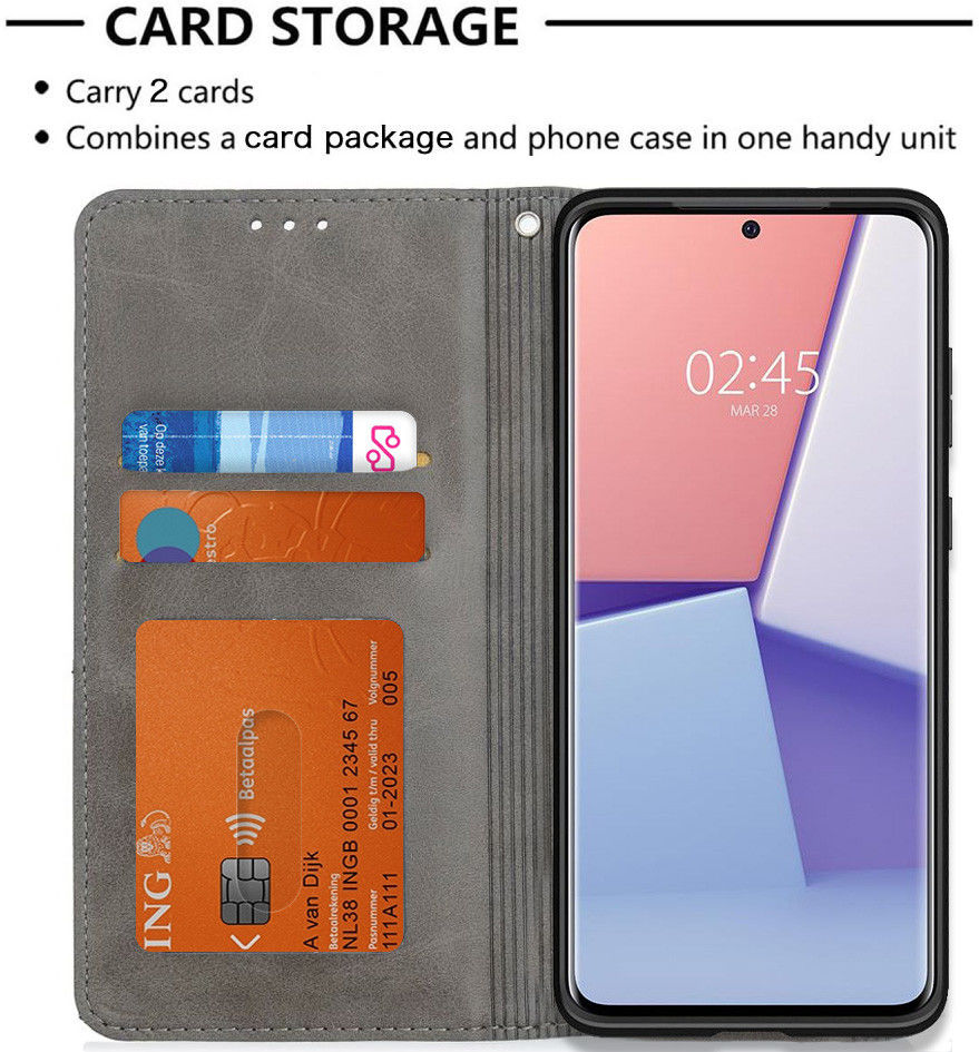 Samsung Galaxy S20 Hoesje Geometrie Wallet Book Case Voor Pasjes Grijs afbeelding 4
