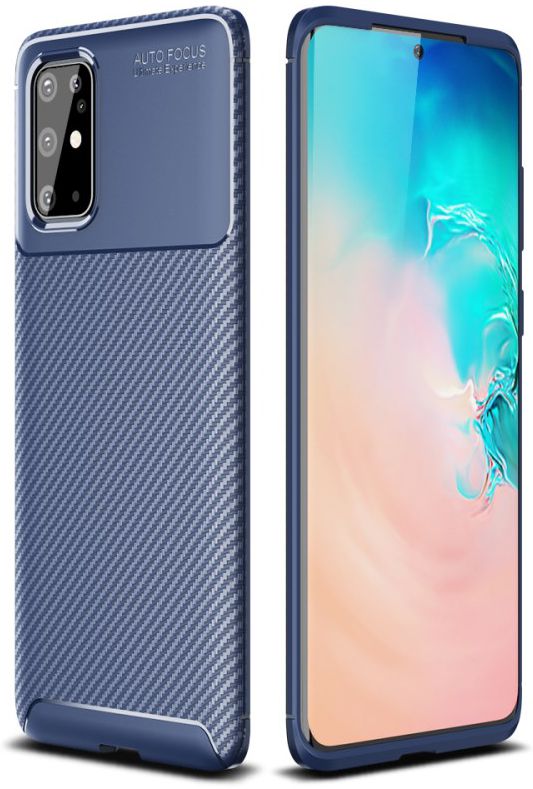 Samsung Galaxy S20 Plus Hoesje Geborsteld Carbon Blauw afbeelding 4