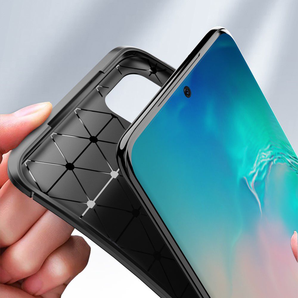 Samsung Galaxy S20 Plus Hoesje Geborsteld Carbon Blauw afbeelding 7
