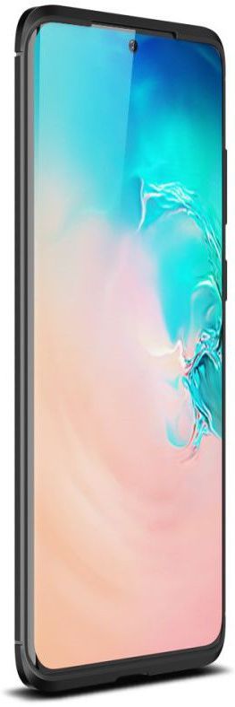 Samsung Galaxy S20 Hoesje Geborsteld Carbon Flexibele Back Cover Zwart afbeelding 2