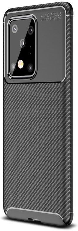Samsung Galaxy S20 Ultra Hoesje Geborsteld Carbon Zwart afbeelding 2