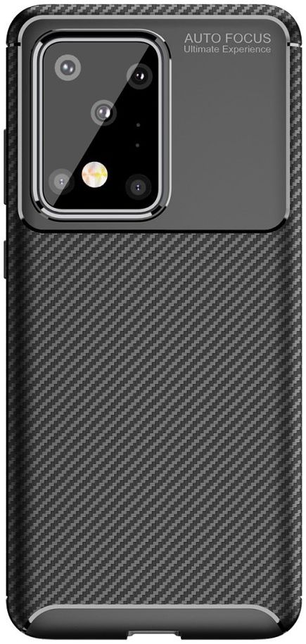 Samsung Galaxy S20 Ultra Hoesje Geborsteld Carbon Zwart afbeelding 1