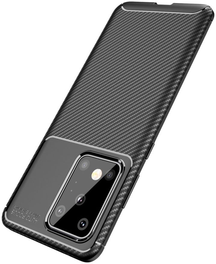 Samsung Galaxy S20 Ultra Hoesje Geborsteld Carbon Zwart afbeelding 4