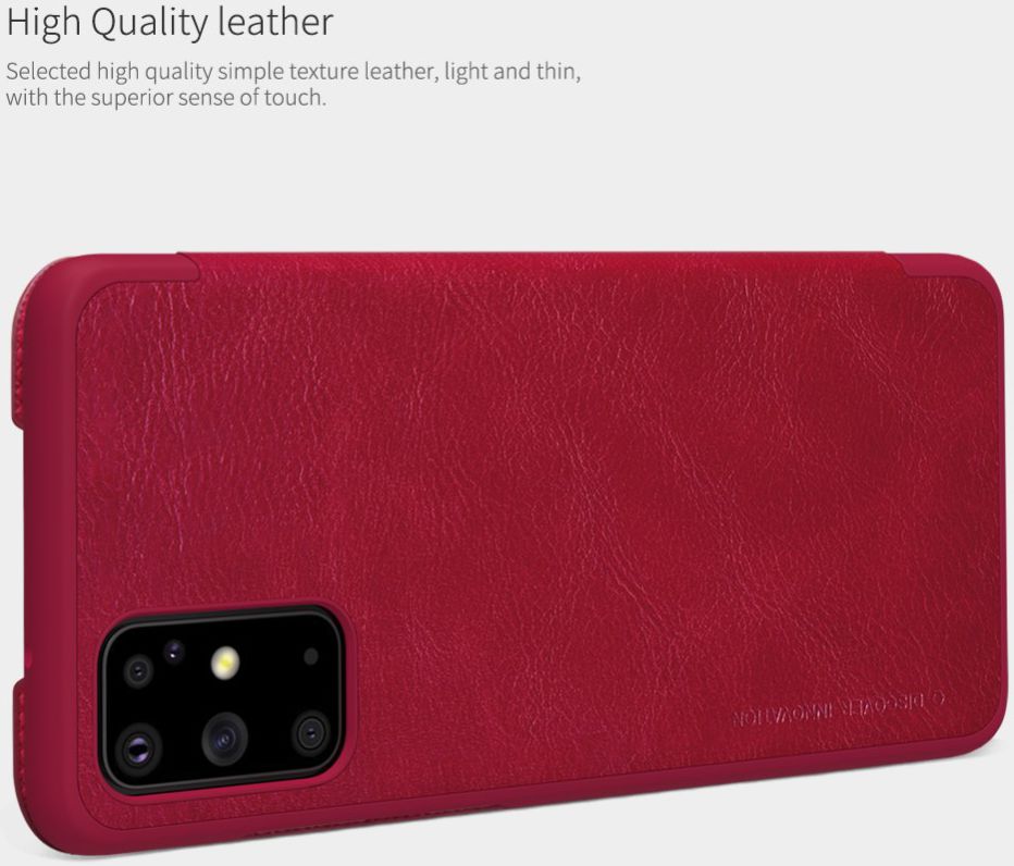 Nillkin Qin Series Book Samsung Galaxy S20 Plus Hoesje Leer Rood afbeelding 4