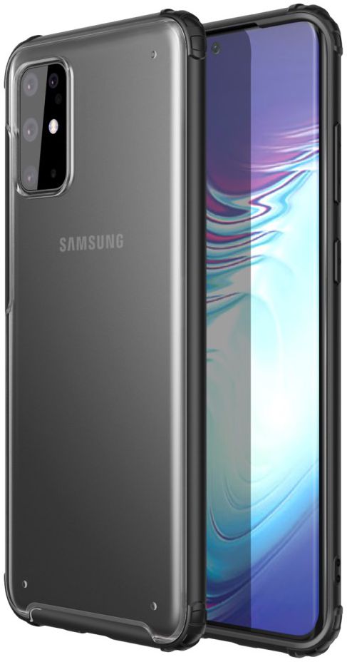 Samsung Galaxy S20 Plus Hoesje Slim Fit Hybride Transparant/Zwart afbeelding 1